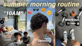 10AM SUMMER MORNING ROUTINE | workout, tanning, + food