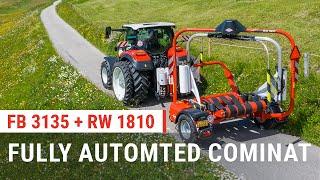 KUHN - FB 3135 + RW 1810 Baler and Wrapper combination (in action)