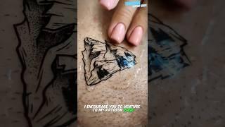 Temporary Realistic Mountain Tattoo ️ #tattoo #tattoosticker #temporarytattoo