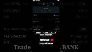 Intraday trading in Federal Bank  #tradingtips #stocktrading #trading