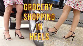 Grocery Shopping In Style | Black Aldo Heel Sandals | Good Shoes Matter