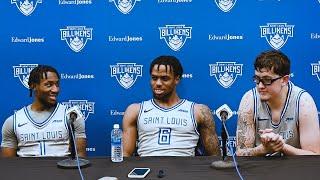 Isaiah Swope, Kalu Anya, Robbie Avila Postgame Press Conference (FULL) | Saint Louis vs. Quinnipiac