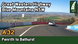 Driving from Penrith (Sydney) to Bathurst – Blue Mountains, Great Western Hwy ft. Mt Panorama [4K]