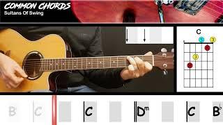 Sultans Of Swing - Dire Straits | EASY GUITAR | Common Chords