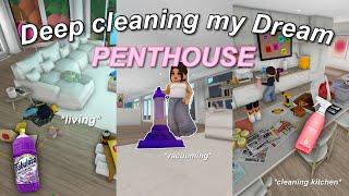 DEEP CLEANING my DREAM Penthouse! | Bloxburg Roleplay | w/voices