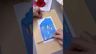 Fun and interesting rainbow scratch painting. Just add some paint and scratch it to create a bea