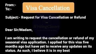 Email For Visa Cancellation or Refund