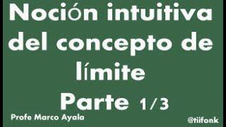 1. Noción intuitiva del concepto de límite Parte 1/3