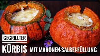 #659: Gegrillter Hokkaido-Kürbis mit Maronen, Salbei und Käse gefüllt. Das war ein echter Genuss!