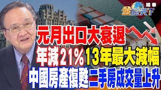 【精華】元月出口大衰退 年減21% 13年最大減幅 中國房地產復甦 二手房成交量上升 #殷乃平@tvbsmoney 20230228