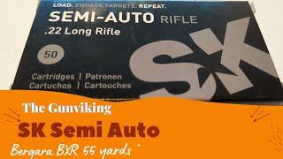 SK Semi Auto .22lr accuracy test 50 meter/ 55 yard, Bergara BXR precision review