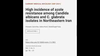 High incidence of azole resistance among Candida albicans and C. glabrata isolates in... | RTCL.TV