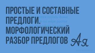 Простые и составные предлоги. Морфологический разбор предлогов. Видеоурок по русскому языку 7 класс