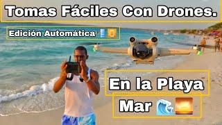 Vuelos con Edición Automatica en la playa con DJI Mini 3 Pro- Air 2s-Mavic 3- Mini 1-se en español