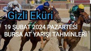 19 ŞUBAT 2024 PAZARTESİ BURSA AT YARIŞI TAHMİNLERİ GİZLİ EKÜRİ KANALİMİZDA