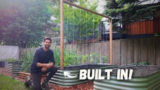  DIY Tomato Trellis for Metal Raised Beds!