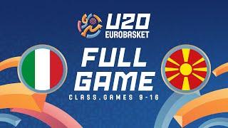 Class. Games 9-16 | Italy v North Macedonia | Full Basketball Game | FIBA U20 EuroBasket 2024