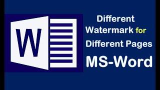 How to apply Different Watermark for Different Pages in MS-Word