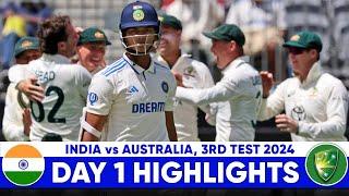 India vs Australia 3rd Test Day 1 Highlights 2024 | IND vs AUS 3rd Test Day 1 Highlights 2024