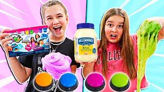 MYSTERY BUTTONS Pick Our SLIME Ingredients!! | JKREW