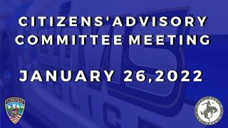Citizens Advisory Committee Meeting – January 26, 2022