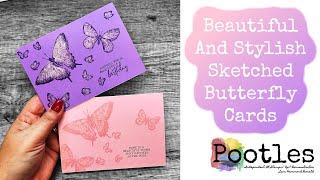 Beautiful And Stylish Sketched Butterfly Cards