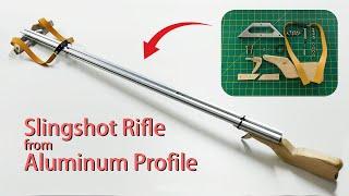 How To Make Powerful Slingshot Rifle From Aluminum profile | Under $10 | DIY Tutorial and Test