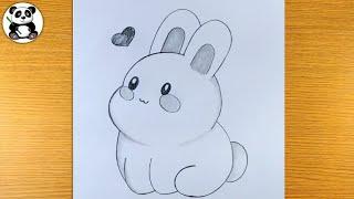 Cute fatty rabbit animal pencil drawing | easybunny​⁠@TaposhiartsAcademy