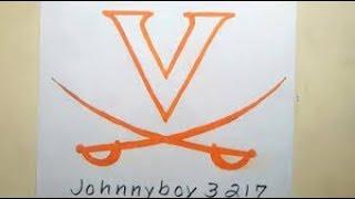 how to draw Virginia Cavaliers Logo National Champion Winner College Basketball Finals March Madness