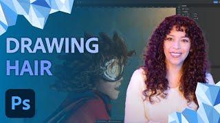 How to Draw Hair & Create Movement in Photoshop | Photoshop Icebreakers | Adobe Photoshop