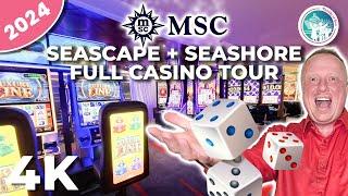 COMPLETE Casino Tour on the MSC Seascape and Seashore Cruise Ships | Slots & Table Games (w/ limits)