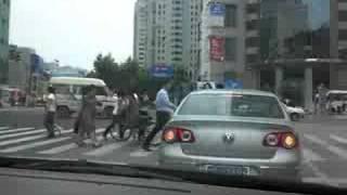 Driving in a Car in Shanghai, China