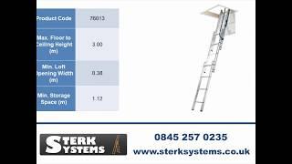 Werner 3 Section Hideaway Loft Ladder - 76013