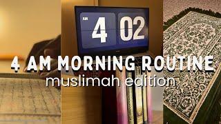 4 AM Productive Muslim Morning Routine: quran memorization, tahajjud, morning adhkar, fajr 