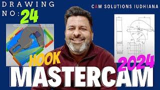 Mastercam 2023-2024 Tutorials | Mastercam Practice Drawings mastercam practice drawing 24