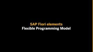 SAP Fiori elements Flexible Programming Model