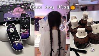 Gaming Vlog | 게임으로 할로윈 보내기닌텐도 스위치 꾸미고유령 컵케이크 만들기| 8번출구 플레이‍️