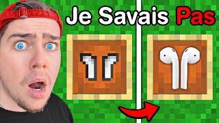 J'ai Trouvé les Choses Secrètes que tu ne Connais pas sur Minecraft !