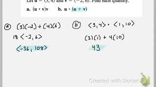 Vectors and Dot Products