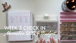 Week 3 Check In | November 2024 Budget | Inconsistent Income | College Student | 25 Year Old