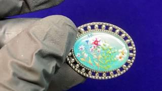 How to Make a Darling Victorian Style Acrylic Skin Brooch~Easy Fluid Art Jewelry