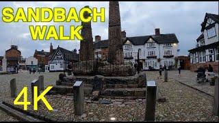 SANDBACH WALK 4K WALKING TOUR - CHESHIRE - INCLUDES THE SANDBACH CROSSES