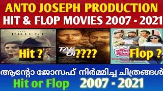 ആന്റോ ജോസഫ് നിർമ്മിച്ച ചിത്രങ്ങൾ || Anto Joseph Produced Hit and Flop Movies || 2007 to 2021