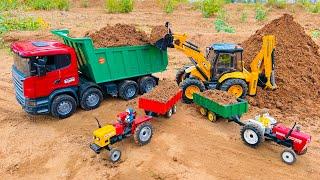 Jcb 5cx fully loading sand HMT tractor trolley | Sonalika Rx60 tractor |​⁠@MrDevCreators