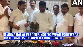 TN BJP chief K Annamalai pledges 'not wear any footwear' until 'DMK is removed from power'