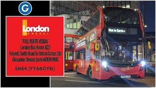 FULL ROUTE VISUAL | London General Route N22: Fulwell, South Road To Oxford Circus | EH84 (YY66OYN)