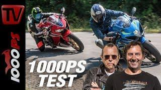 Suzuki GSX-R 1000 vs. Honda CBR1000RR Fireblade SP Test - Wenn der Asphalt brennt -