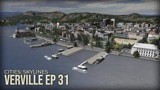 City Harbour, Tram Exchange and Shoreline Stuff! Cities: Skylines // Verville EP 31