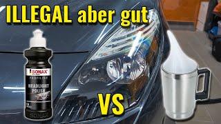 TEST: Scheinwerfer Aufbereitung | Bedampfen VS Polieren mit SONAX Profiline Set