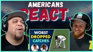 AMERICAN REACTS TO TOP 10 WORST DROPPED CATCHES IN CRICKET HISTORY || REAL FANS SPORTS